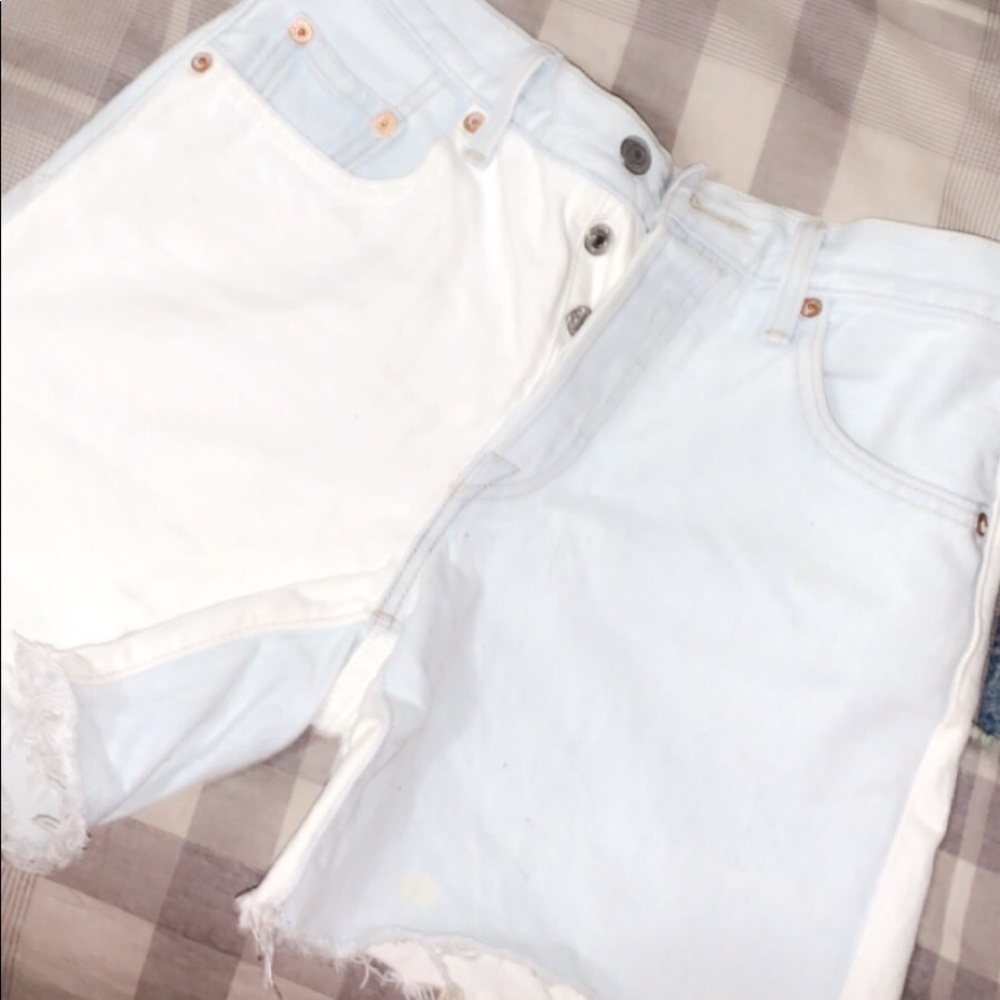 jean denim and white shorts